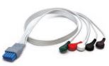 5 Lead Disposable ECG Snap Lead Wires - 24"